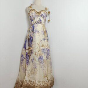 Zimmermann Beige Corseted Dawning Maxi Dress